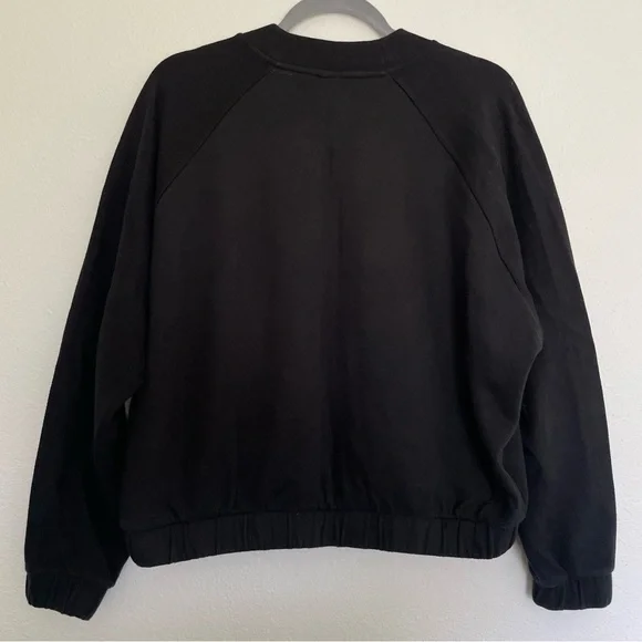 Adidas Women's Cropped Black Crewneck Sweatshirt LARGE - Picture 8 of 10